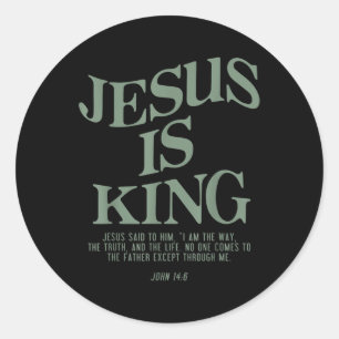 Jesus Is King Jesus Johannes 14_6 Kostuum Christel Ronde Sticker