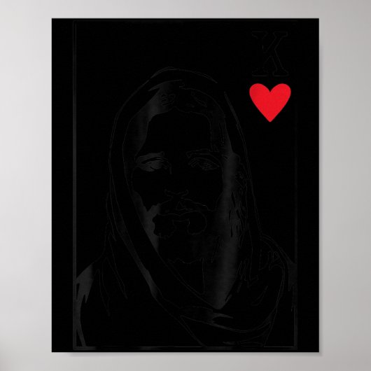 Jesus Is King Jesus King Of Hearts Card Christian Poster (Voorkant)