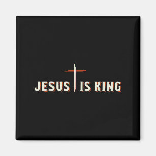 Jesus Is King Kruis God Christelijke Grafiek Magneet