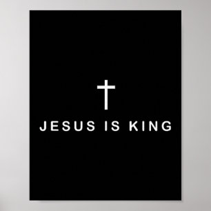 Jesus Is King Kruis Subtiel Christelijk Minimaal R Poster