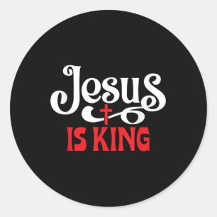 Jesus is King Love Jesus Christelijk Christmas Ronde Sticker