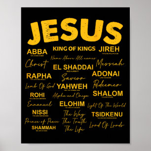 Jesus Is King Namen Van God Hebreeuws Jezus Christ Poster
