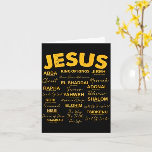 Jesus Is King Names Of God Hebrew Jesus Christian Kaart (Gele Bloem)
