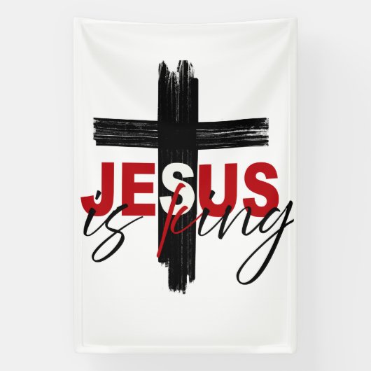 JESUS Is King Statement of Faith Artwork Spandoek (Verticaal)