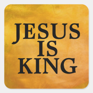 JESUS IS KING VIERKANTE STICKER