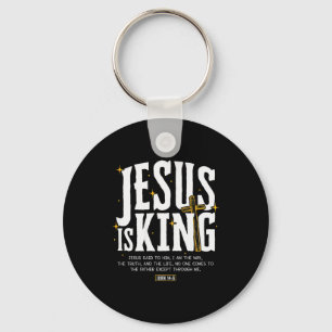 Jesus Is Koning Bijbelvers John 14_6 Christelijke Sleutelhanger