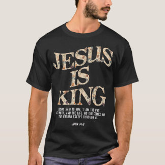Jesus Is Koning Christelijk Kruis God Geloof Bijbe T-shirt