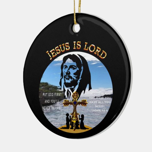Jesus Is Lord Keramisch Ornament (Links)