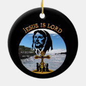 Jesus Is Lord Keramisch Ornament (Achterkant)