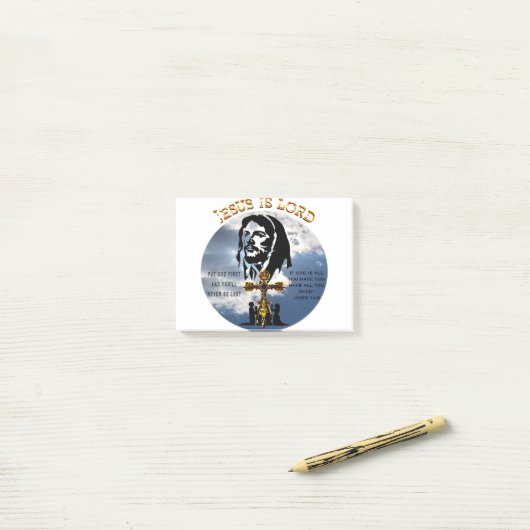 Jesus Is Lord Post-it® Notes (Op bureau)