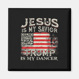 Jesus Is Mijn Heiland Trump Is Mijn Danser Qr Trum Magneet