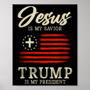 Jesus Is Mijn Heiland Trump Is Mijn President Vlag Poster