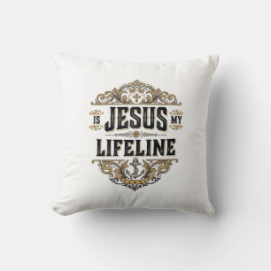 Jesus Is Mijn Reddingslijn Vintage Christelijk Shi Kussen