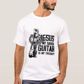 jesus is mijn savior guitar t-shirt