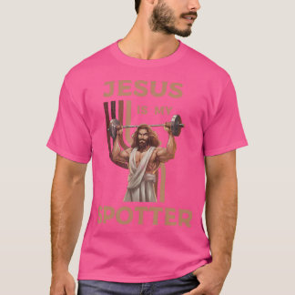 Jesus is mijn sportschool fitness T-shirt