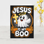 Jesus Is My Boo Christian Faith Fall-o-ween Cute G Kaart (Gele Bloem)