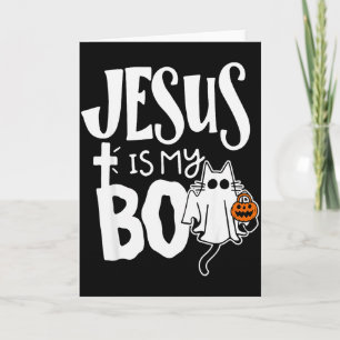 Jesus Is My Boo - Grappige enge kat christelijke H Kaart