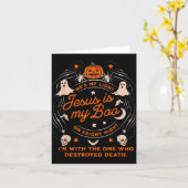 Jesus Is My Boo Soky Christian Funny Halloween Kaart (Gele Bloem)