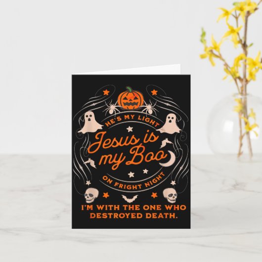 Jesus Is My Boo Soky Christian Funny Halloween Kaart (Gele Bloem)