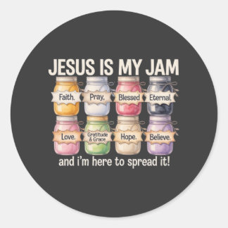 Jesus Is My Jam - T-shirt van geloof en fruitversp Ronde Sticker