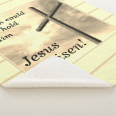 JESUS IS RISEN Cream Easter Sherpa Deken (3/4)