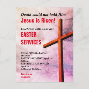 Jesus is Risen EASTER CHURCH SERVICES Uitnodiging