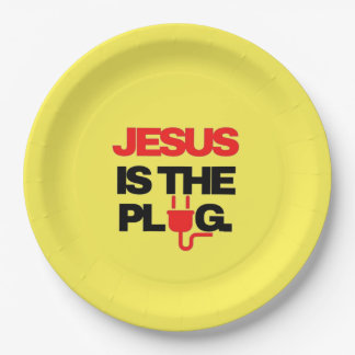 Jesus is the Plug Plate Papieren Bordje