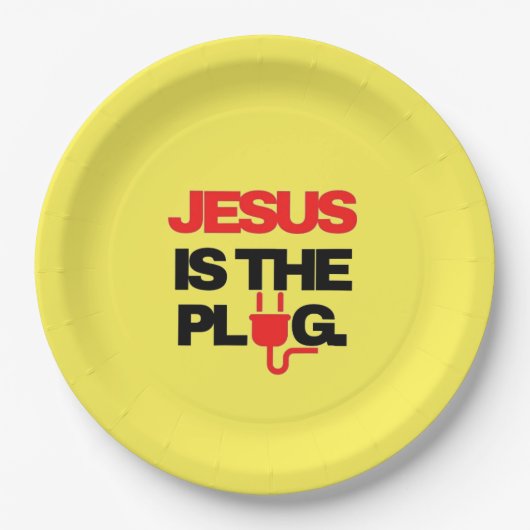 Jesus is the Plug Plate Papieren Bordje (Voorkant)