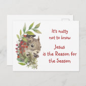 "Jesus is the reason for the season" Fun Squirrel Briefkaart (Voorkant / Achterkant)