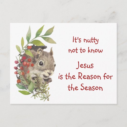 "Jesus is the reason for the season" Fun Squirrel Briefkaart (Voorkant)