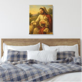 Jesus Is The Shephard #1™ LDS Muurkunstcanvas Canvas Afdruk (Insitu (Slaapkamer))