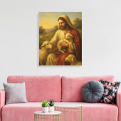 Jesus Is The Shephard #1™ LDS Muurkunstcanvas Canvas Afdruk (Insitu (Woonkamer))