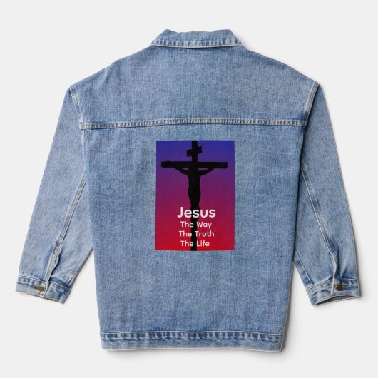 Jesus is the way denim jacket (Achterkant)