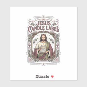 Jesus Kaars Label Jezus Kaars Christelijk Geloof V