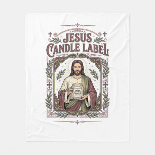 Jesus Kaars Label Jezus Kaars Christelijk Geloof V Fleece Deken