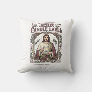 Jesus Kaars Label Jezus Kaars Christelijk Geloof V Kussen