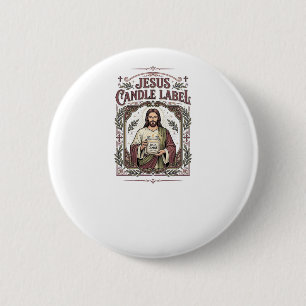 Jesus Kaars Label Jezus Kaars Christelijk Geloof V Ronde Button 5,7 Cm