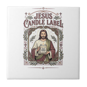 Jesus Kaars Label Jezus Kaars Christelijk Geloof V Tegeltje