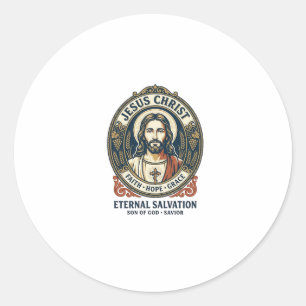 Jesus Kapper Heren Verzorging Grafische T-shirt Ch Ronde Sticker