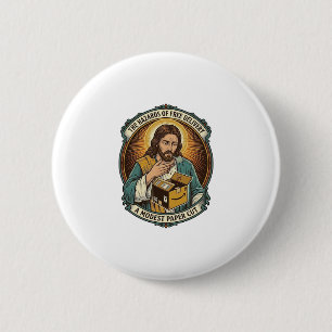 Jesus Kartonnen Doos Papier Snij Vinger Pijn Humor Ronde Button 5,7 Cm