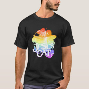 Jesus Kat Lgbt Vlag Gay Pride Regenboog Christeli T-shirt