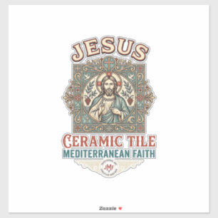 Jesus keramische tegel mediterraan geloof Jesus ce Sticker