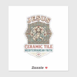 Jesus keramische tegel mediterraan geloof Jesus ce Sticker