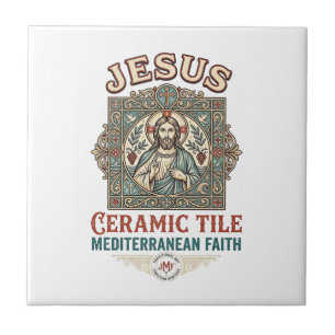 Jesus keramische tegel mediterraan geloof Jesus ce Tegeltje