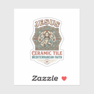 Jesus keramische tegel mediterraan geloof Jesus ke Sticker