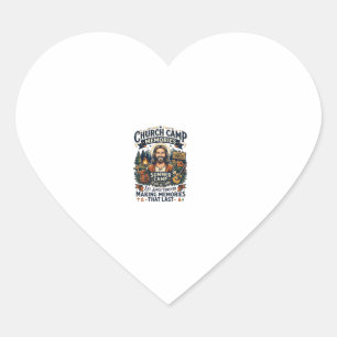 Jesus Kerk Kamp VBS Nostalgie T-shirt Op geloof ge Hart Sticker