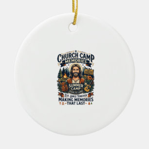 Jesus Kerk Kamp VBS Nostalgie T-shirt Op geloof ge Keramisch Ornament