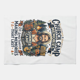 Jesus Kerk Kamp VBS Nostalgie T-shirt Op geloof ge Theedoek