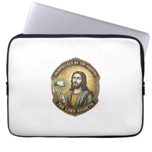 Jesus Keur Niet Knop Sociale Media Hater Troll Hum Laptop Sleeve