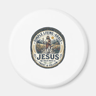 Jesus Klein Huis Slaag Leven Vintage Magneet